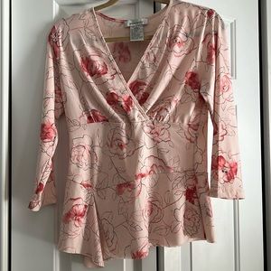 Pink peplum top mostly polyester most comfy top